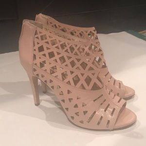 3” heels Pink perforated cut heel